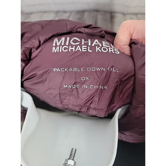 Michael Kors Jacket Womens OX Burgundy Packable Down Puffer jacket - Picture 8 of 9